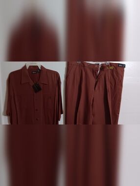 Men's Rust Brown Casual Pants - Classic Straight Fit